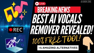 Best Vocal Remover AI for your projects 100 Free AI tool [upl. by Giacomo]