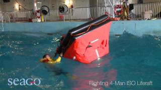 How to right a Seago liferaft [upl. by Nnylannej]