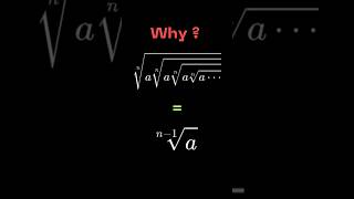 Infinite nth root series of a  proof maths viral shorts easymath algebra iitjee olympiad [upl. by Zullo]