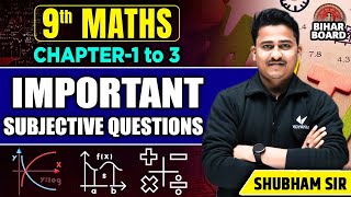 Class 9th Maths Chapter 1 to 3 Subjectives  9th Math Important Subjective Question  Shubham Sir [upl. by Bee]