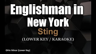 Englishman in New York LOWER KEY  Sting Karaoke Version [upl. by Ahsiret]