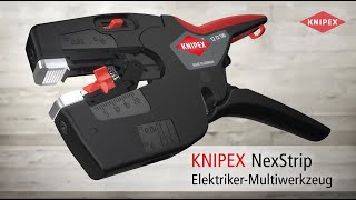 KNIPEX NexStrip 12 72 190 ElektrikerMultiwerkzeug  3in1Kombi Schneiden Abisolieren Crimpen [upl. by Fatsug]