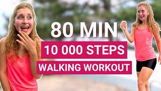 80 MIN 10 000 STEPS WORKOUT 🔥  walking dance workout at home full body cardio [upl. by Ydnih561]