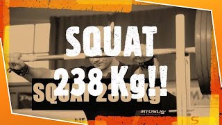 SQUAT LOW BAR 238 KG  TEST MASSIMALE IN ALLENAMENTO NELLA MIA PALESTRA HOME GYM [upl. by Virgilia]