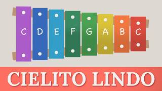 How to play Cielito Lindo on a Xylophone Easy Songs Tutorial [upl. by Belita]