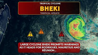 Large Cyclone Bheki Prompts Warnings as it Heads For Rodrigues Mauritius and Reunion [upl. by Nivlag]