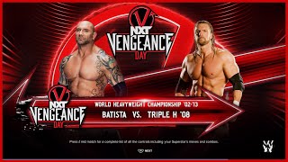 Batista Vs Triple H  Vengeance 2005  WWE 2K24 Gameplay Simulation  PS5  4K [upl. by Aloap]