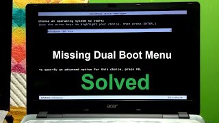 How to Fix Missing Dual Boot menu Windows 1087 [upl. by Calista172]