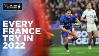 Every France Try  2022 Guinness Six Nations Grand Slam [upl. by Ellehcor]