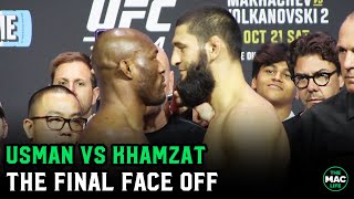 Kamaru Usman vs Khamzat Chimaev Intense Final Face Off  UFC 294 [upl. by Esilehc]