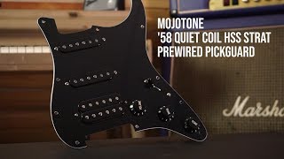 MOJOTONE 58 QUIET COIL HSS STRAT PREWIRED PICKGUARD [upl. by Gleda]