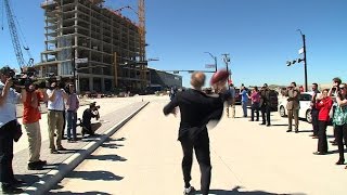 Watch Roger Staubach throw a hail mary to Drew Pearson at The Star in Frisco [upl. by Rennob]