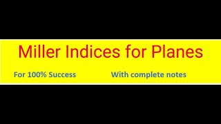 Miller Indices for Crystal Planes [upl. by Delahk]