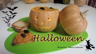 Crema de Calabaza  Zapallo relleno de halloween   pumpkin pure [upl. by Fia]