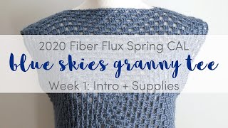 2020 Fiber Flux Spring CAL Blue Skies Granny Tee Week 1 [upl. by Llekim]