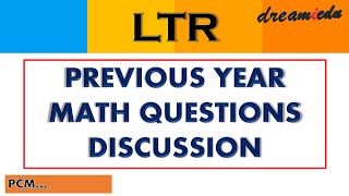 LTRPREVIOUS YEAR MATH Q DISCUSSION SSB PCM by dreamiedu [upl. by Sil]