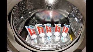 Experiment  Toothpaste  in a Washing Machine [upl. by Noorah]