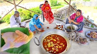 গ্রাম্য পদ্ধতিতে বাটা মশলায় দেশি মুরগির মাংস রান্না একদম পাতলা লাল ঝোল  chicken curry recipe [upl. by Ayrolg185]