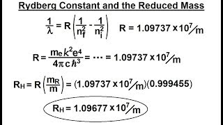 Physics  Ch 665 Quantum Mechanics The Hydrogen Atom 42 of 78 What is the Rydberg Constant [upl. by Melas]