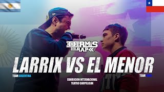 EL MENOR vs LARRIX EXHIBICIÓN ENFERMOS DEL RAP  CHILE VS ARGENTINA [upl. by Sokairyk453]