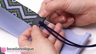 How to Finish Off Beaded Loom Work with Faux Leather [upl. by Euqinorev]