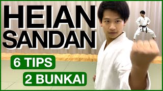 HEIAN SANDAN Kata Tutorial 6 Tips amp 2 Bunkai [upl. by Himelman]