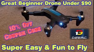 DEERC D10 Drone Review UnboxingSetup ampTest Flight DEERC D10 fly fun drones [upl. by Ailecec]