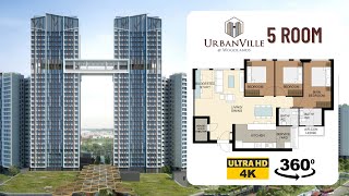 UrbanVille  Woodlands 5room Virtual Tour  2020 Aug Woodlands BTO  VR 360 4K [upl. by Dyane]