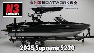 2025 Supreme S220  Onyx Black  Walk Through  N3 Boatworks [upl. by Anitram]