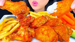 ASMR Fried Chicken Wings  Spicy Mango Habanero amp Desert Hot Heat  Buffalo Wild Wings  ASMR Phan [upl. by Whiting]