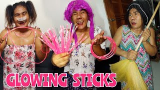 Ang Glowing Stick nina Bebang at Prencess  Madam Sonya Funny Video [upl. by Ramar]