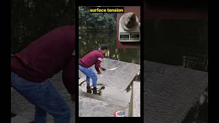 no812 water surface tension experiment Village pond plastic paper and stone bengali shorts funny [upl. by Adnawahs690]