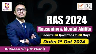 Maths amp Reasoning Classes for RAS Prelims 2024 I Starting from 1st October I New vacancy RAS 2024 [upl. by Eire]