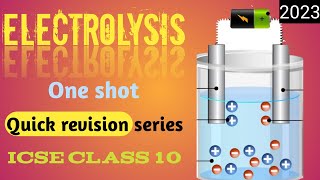 ICSE  Electrolysis  Class 10  Quick revision  Exam revision [upl. by Gonsalve]