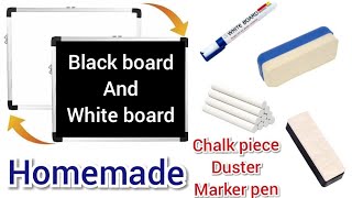 Homemade black board white board with chalk piece Duster and Markerblack board amp White board [upl. by Summers]