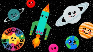 Babys 1st Space Adventure Baby Sensory Fun  Colourful Rockets amp Planets  High Contrast Video [upl. by Anjanette]