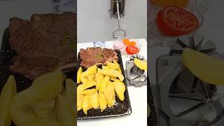 Receta de Churrasco🥩 Rápido en Minutos🕐 usando Picadora de Papá🍟 y Rebanadora de Verduras🍅🧅🥒 [upl. by Ecirtel]