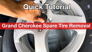 2022  2024 Jeep Grand Cherokee Spare Tire Location amp How to Remove [upl. by Odella]