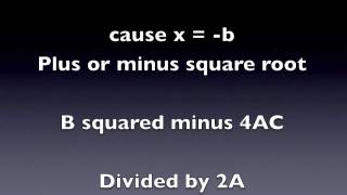 quadratic formula song [upl. by Sybila]