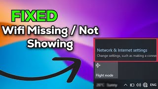 Fix WiFi Icon Not Showing Problem on Windows 1011  2024  FIX [upl. by Helsie]