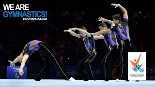 2018 Acrobatic Worlds Antwerp BEL  Highlights MENS GROUP FINAL  We Are Gymnastics [upl. by Noeled]