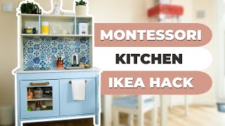 IKEA Play Kitchen Makeover Montessori at Home 🏠  DIY Makeover with Working Sink [upl. by Mccormick897]