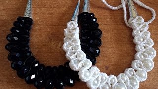 Collana perle e Crochet  tutorial uncinetto bijoux [upl. by Eram]