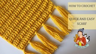 How To Crochet Quick And Easy Scarf [upl. by Nohsad707]