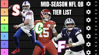 MidSeason NFL QB Tier List [upl. by Aerdnuahs]