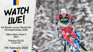 LIVE FIS Nordic Junior World Ski Championships 2024  20KM Mass Start F Men [upl. by Adranoel]