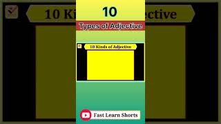 10 Types of Adjectives shorts grammar [upl. by Otreblide]