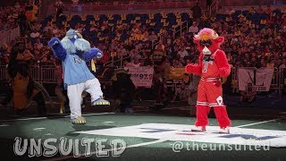 EPIC Benny the Bull vs Raymond DANCE OFF at the 2019 Celebrity Mascot Games [upl. by Llebiram]