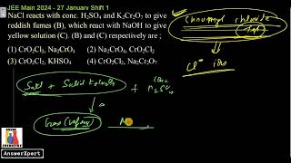 NaCl reacts with conc H2SO4 and K2Cr2O7 to give reddish fumes B which react with NaOH to give ye [upl. by Niroc798]