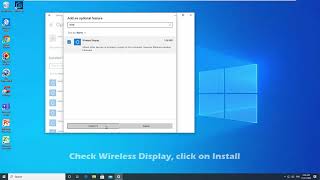 How to Install Miracast Connect Wireless Display Feature to Project to this PC in Windows 10 [upl. by Nirol]